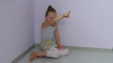 Screaming girl. Behavior problems in children. Stock Footage 75933786