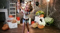 Harley Quinn Halloween Costume, Little Girl Playing Crazy