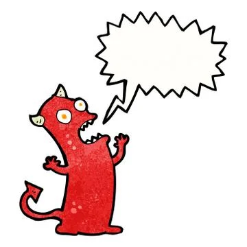 Screaming little devil cartoon Stock Illustration