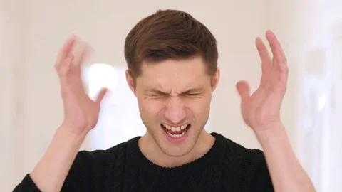 Screaming Loud, Portrait of Man going Crazy Vidéo 75432051