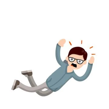 Screaming man falls from height. Stock Illustration