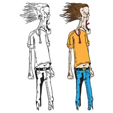 Screaming man Stock Illustration