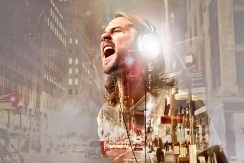 Screaming man Stock Photos