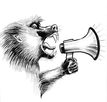 Screaming monkey Stock Illustration