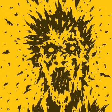 Screaming monster from your nightmares. Vector illustration. Stock Illustration