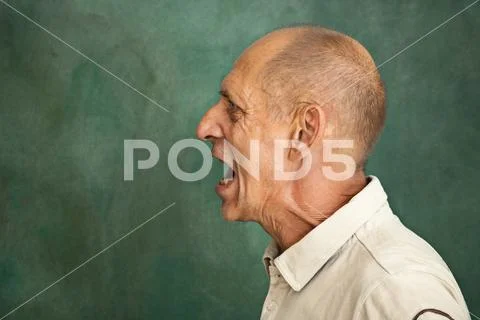 Screaming Senior Man Stock Photos