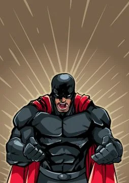 Screaming Superhero Background Stock Illustration