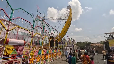 Screams of joy echo through park's heights. Stock Footage 249671087