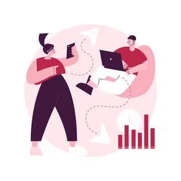 Screen addiction abstract concept vector illustration. Illustrazione stock