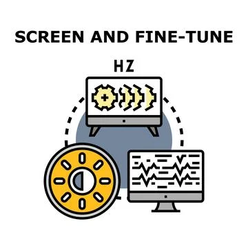 Screen and fine tune process with technology settings and adjustments Stock Illustration