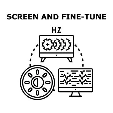 Screen and fine tune process with technology settings and adjustments Illustrazione stock