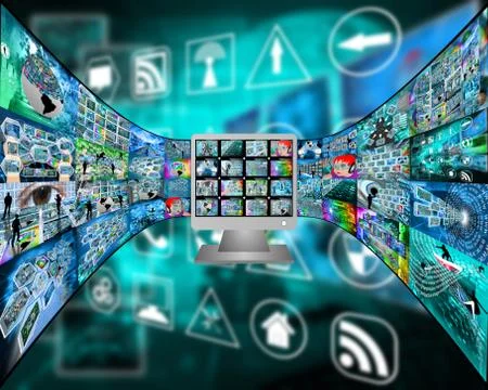 Screen and images Illustrazione stock
