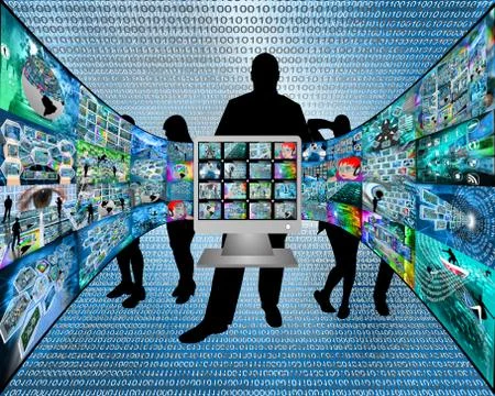 Screen and images Stock Illustration