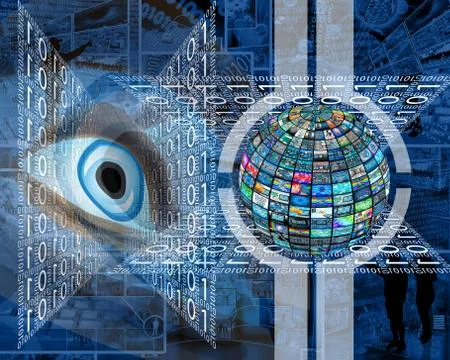 Screen and sphere Stock Illustration