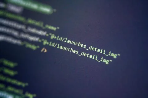 Screen of android application developing code. Lines of code on computer scre Stock Photos