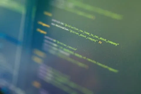 Screen of android application developing code. Lines of code on computer scre Stockfoto's