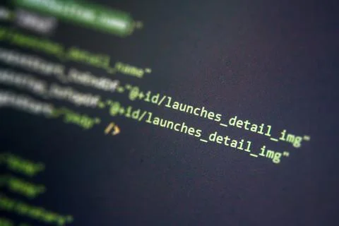 Screen of android application developing code. Lines of code on computer scre Stock Photos
