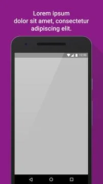 Screen app mock-up for store and market. Mobile phone with blank screen on Stock Illustration