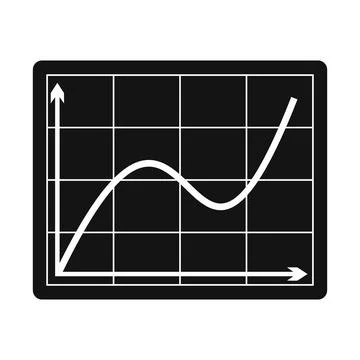 Screen arrow graph board icon Illustration