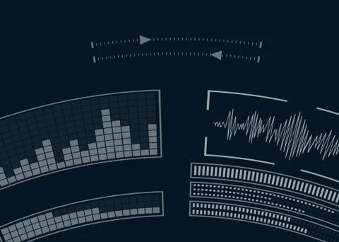 The screen with the audio program. Stockillustratie