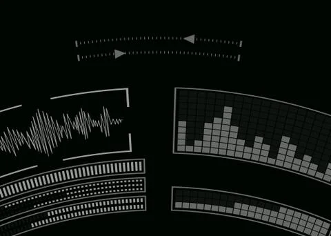 The screen with the audio program. Stock Illustration