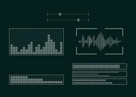 The screen with the audio program. イラスト素材