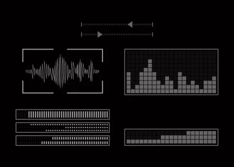 The screen with the audio program Stockillustratie