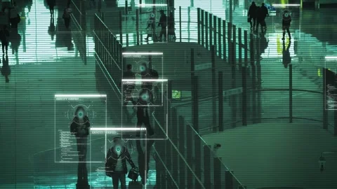 Screen of an autonomous video surveillance system Stock Footage 327906231