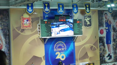 Screen at a Basketball Game Stock Footage 68365690