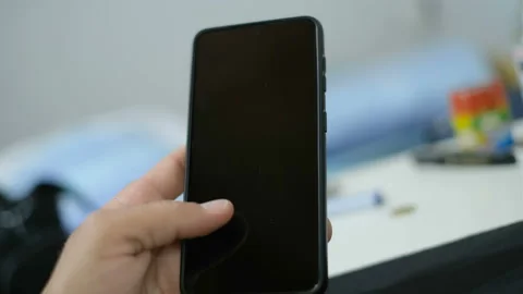 On screen biometric fingerprint scanner technology on smartphone,Security unlock Stock Footage 196156956