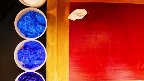 Screen Block Setup for Blue Tone Gradient Printing 動画素材 321441358