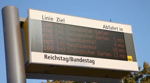 Screen for buses in berlin Stock Footage 43639335