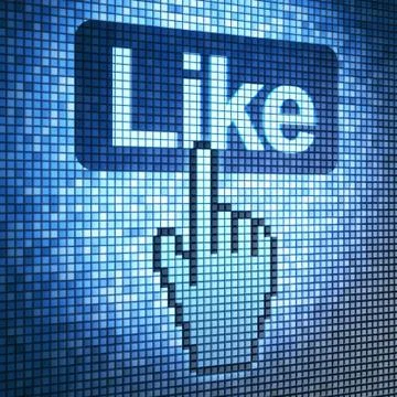 Screen with Like button and cursor Illustrazione stock