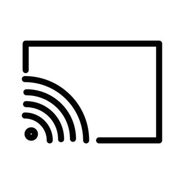 Screen cast icon linear logo mark in black and white Stock Illustration