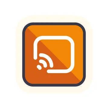Screen casting icon showing wireless streaming technology 스톡 일러스트