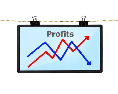 Screen with chart Stock Photos