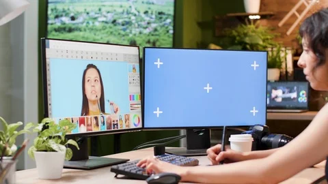 Screen with chroma key mock-up Stock Footage 111520935