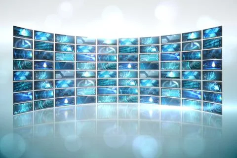 Screen collage showing computing images Stock Illustration