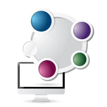 Screen computer circle colorloop diagram Stock Illustration