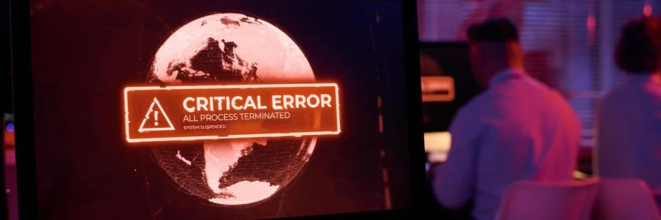 Screen of computer with critical error Stock Photos