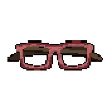 Screen computer glasses pixel art vector illustration Illustrazione stock