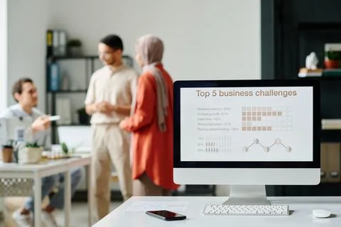 Screen of computer with graphic data Foto stock