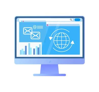 Screen of Computer with Information Globe Data Stock Illustration