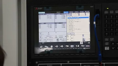 Screen of computer numerically controlled (CNC) with numbers Stock Footage 239441118