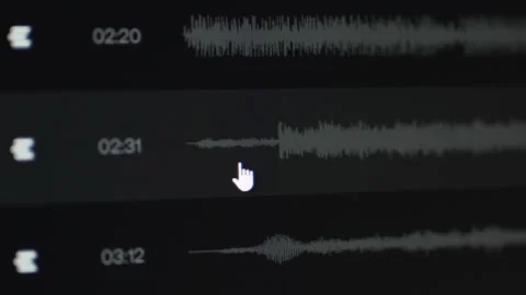Screen of a computer program for editing sound in a sound wave studio Stock Footage 316522800