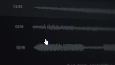 Screen of a computer program for editing sound in a sound wave studio Stock Footage 316522812