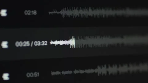 Screen of a computer program for editing sound in a sound wave studio Stock Footage 316522998