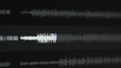 Screen of a computer program for editing sound in a sound wave studio Stock Footage 316523109