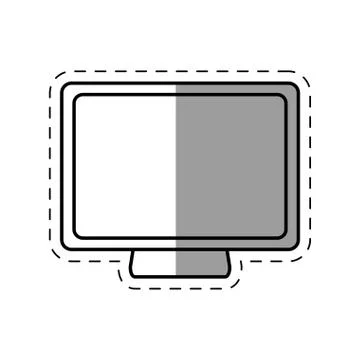 Screen computer system device line shadow Stock Illustration