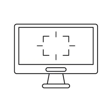 Screen computer tag game thin line Stock Illustration